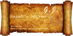 Gajdán János névjegykártya